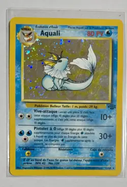 2000 Pokemon FRENCH Unlimited Jungle Aquali Vaporeon Holo Rare 12/64 - Image 5