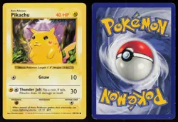 Pikachu 58/102 Common Shadowless Red Cheeks Base Set Pokemon - Image 3