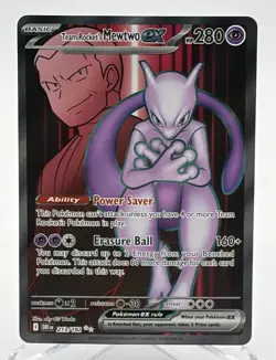 Pokemon Destined Rivals Team Rocket’s Mewtwo ex 213/182 Full Art Ultra Rare NM - Image 1
