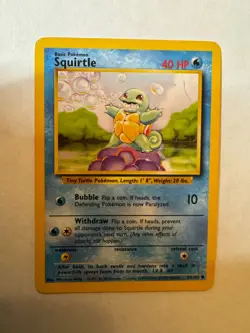 Pokemon Squirtle Basic 63/102 non holo pre-owned - Image 1