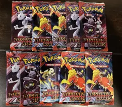 Pokemon TCG Destined Rivals Booster Pack Lot Of 10 Sealed English (random Art) - Image 1