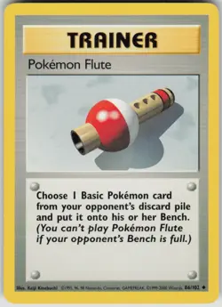 Pokemon Pokemon Flute Uncommon Base Set (Shadowless) 086/102 MP - Image 1