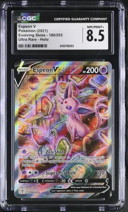 CGC 8.5 Espeon V 180/203 Alternate Full Art Evolving Skies Pokemon Card - Image 1