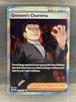 Giovanni's Charisma 197/165 Ultra Full Art Scarlet & Violet 151 Pokemon Card NM - Image 1