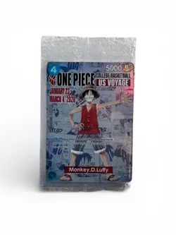 One Piece Monkey.D.Luffy College Basketball US Voyage Promo Card Sealed X3 - Image 1