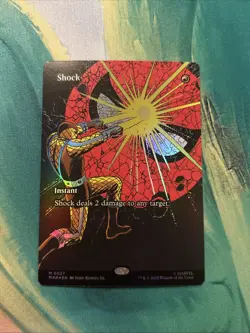 Shock 0027 Borderless FOIL Spider Man MTG Magic The Gathering Card NM - Image 1