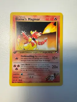 Blaine’s Magmar 37/132 Pokemon TCG 1st Edition Gym Heroes NM Vintage 2000 Card - Image 1