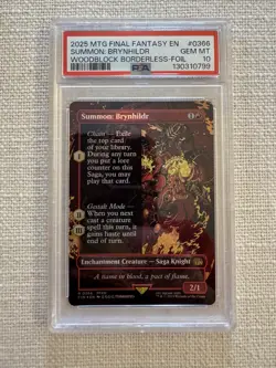 Summon: Brynhildr (Borderless Foil) - R0366 - Final Fantasy MTG - PSA 10 - Image 1