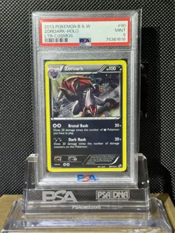 2013 POKEMON BLACK & WHITE LEGENDARY TREASURES #90 ZOROARK-HOLO LTR-COSMOS PSA 9 - Image 1