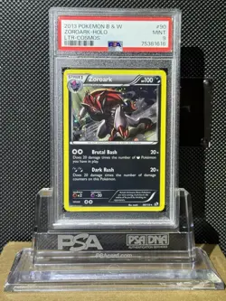 2013 POKEMON BLACK & WHITE LEGENDARY TREASURES #90 ZOROARK-HOLO LTR-COSMOS PSA 9 - Image 4