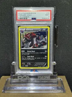 2013 POKEMON BLACK & WHITE LEGENDARY TREASURES #90 ZOROARK-HOLO LTR-COSMOS PSA 9 - Image 5