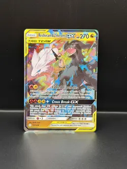 Reshiram & Zekrom GX 157/236 Cosmic Eclipse Tag Team Holo 🔥 Pokemon - Image 1