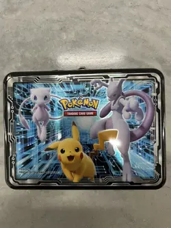 Pokemon Card Game Charizard Pikachu Mew Mewtwo Tin Lunch Box NO CARDS EMPTY - Image 1