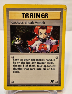 Rocket's Sneak Attack 16/82 Holo Rare SWIRL Unlimited Team Rocket Pokemon 1272 - Image 1