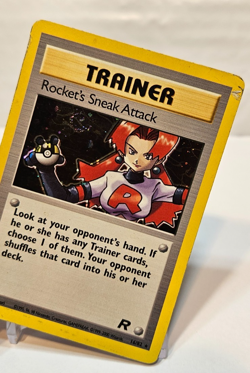 Rocket's Sneak Attack 16/82 Holo Rare SWIRL Unlimited Team Rocket Pokemon 1272 - Image 4