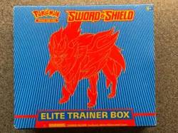 Sword and Shield Base ETB Elite Trainer Box Zamazenta Pokemon TCG Sealed w. case - Image 1