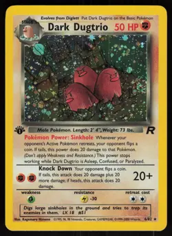 Dark Dugtrio 6/82 Rare Team Rocket Holo 1st Edition Pokemon - Image 1