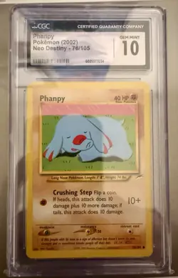 Pokemon TCG Phanpy 76 Neo Destiny 2002 CGC GEM MINT 10 - Image 1