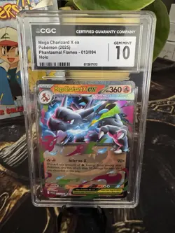 Pokemon Mega Charizard X ex 013/094 Phantasmal Flames Holo CGC Grade 10 Not Psa - Image 2