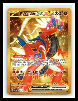 💥 Koraidon ex 254/198 SV1 Base Set Hyper Rare (Gold Holo) Full Art Pokemon TCG - Image 1