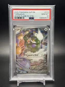 2025 Tornadus 210 Promo Pokemon Center Stamped PSA 10 White Flare - Image 1