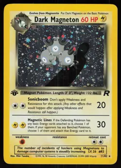 Dark Magneton 11/82 Rare Team Rocket Holo 1st Edition Pokemon - Image 1