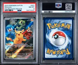 Pikachu 027 Black Star Promo 2023 Pokemon Paldea Evolved PSA 8 NM-MT - Image 2