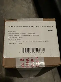 Pokemon Brilliant Stars Booster Box Case - Sealed - 1st Print - Image 1