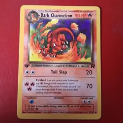 Dark Charmeleon 32/82 Team Rocket Regular First Edition Pokemon Card LP Wotc - Image 1