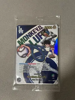 One Piece x Dodgers Collaborative Promo Card Monkey D. Luffy (Sealed) - Image 1