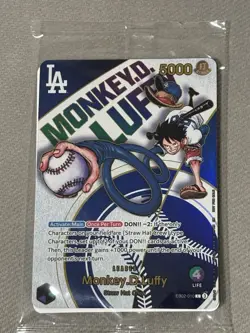 One Piece x Dodgers Collaborative Promo Card Monkey D. Luffy (Sealed) - Image 2
