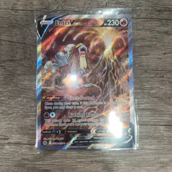 Pokemon Entei v Holo Ultra Rare TCG Card Crown Zenith Galarian Gallery GG36/GG70 - Image 2