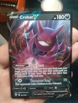 Pokemon TCG Crobat v Darkness Ablaze Holo Ultra Rare Card 104/189 - Image 1