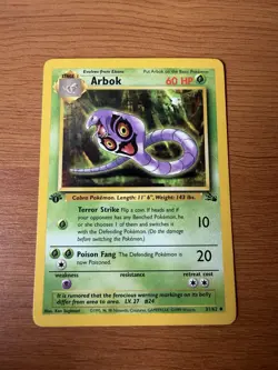 Arbok Fossil 31/62 1st Edition Pokemon Card - Image 1