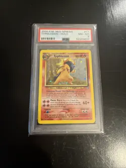 Pokemon Neo Genesis Typhlosion Holo Rare Card #17/111 PSA 8 - Image 1
