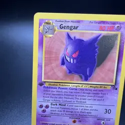 Gengar 20/62 Non-Holo 1st Edition Fossil Rare Vintage WOTC Pokemon Card - Nice - Image 3