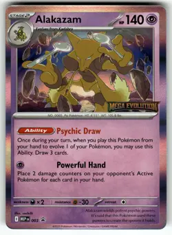 Alakazam - 003 ME: Mega Evolution Promo NM Pokemon Card TCG - Image 1