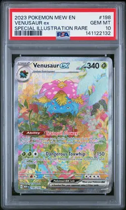 2023 POKEMON MEW EN-151 SPECIAL ILLUSTRATION RARE #198 VENUSAUR EX PSA 10 - Image 1