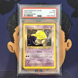 PSA 6 EXCELLENT-MINT 1999 Pokemon Game Basic DROWZEE #49 SHADOWLESS - Image 2