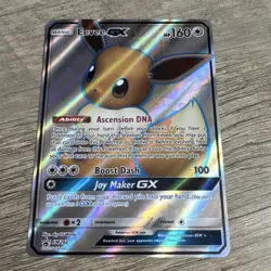 Pokemon Eevee GX Promo Full Art Holo Card 160 HP SM242 Pokemon TCG Card Stock - Image 1