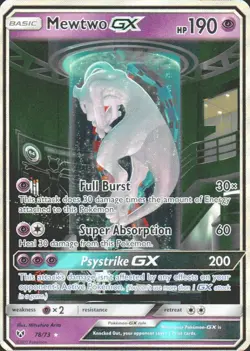 Mewtwo GX (Secret Shining) Shiny Holo Rare Shining Legends 78/73 NM - Image 1