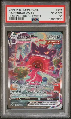 2021 POKEMON SWORD & SHIELD FUSION STRIKE SECRET FULL ART/GENGAR VMAX PSA 10 - Image 1
