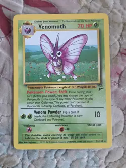 Venomoth 31/130 Rare Base Set 2 Pokemon NM 2000 Vintage WOTC Non-Holo - Image 1