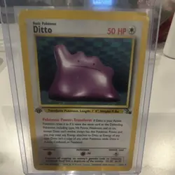 Wizards Ditto 3/62 Fossil Holo Rare 1st Edition 50 HP Pokemon TCG - Image 1
