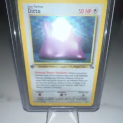 Wizards Ditto 3/62 Fossil Holo Rare 1st Edition 50 HP Pokemon TCG - Image 4