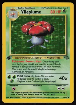 Vileplume 15/64 Rare Jungle Holo 1st Edition Pokemon - Image 1