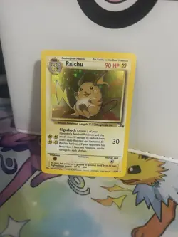 Pokemon Raichu Holo Pokemon 14/62 Fossil Set LP-MP - Image 1