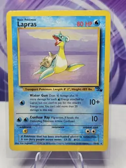 Pokemon Lapras Fossil Rare 25/62 Unlimited Regular WOTC English 1999 HP - Image 1