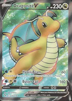 Dragonite V (Full Art) Ultra Rare Pokemon GO 076/078 NM - Image 1