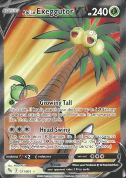 Alolan Exeggutor V (Full Art) Ultra Rare Pokemon GO 071/078 NM - Image 1